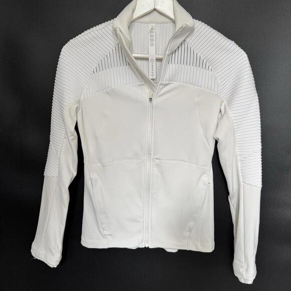Lululemon Jacket Womens 4 Or Small White Zip Active Athletic Running Full Zip - Picture 1 of 4